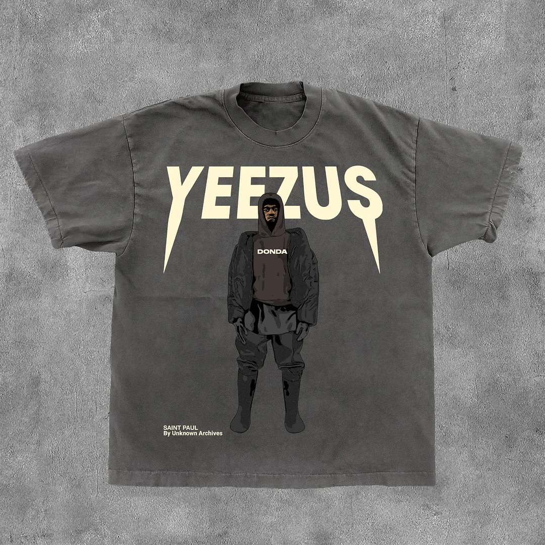 Kanye Yeezus Print Short Sleeve T-Shirt