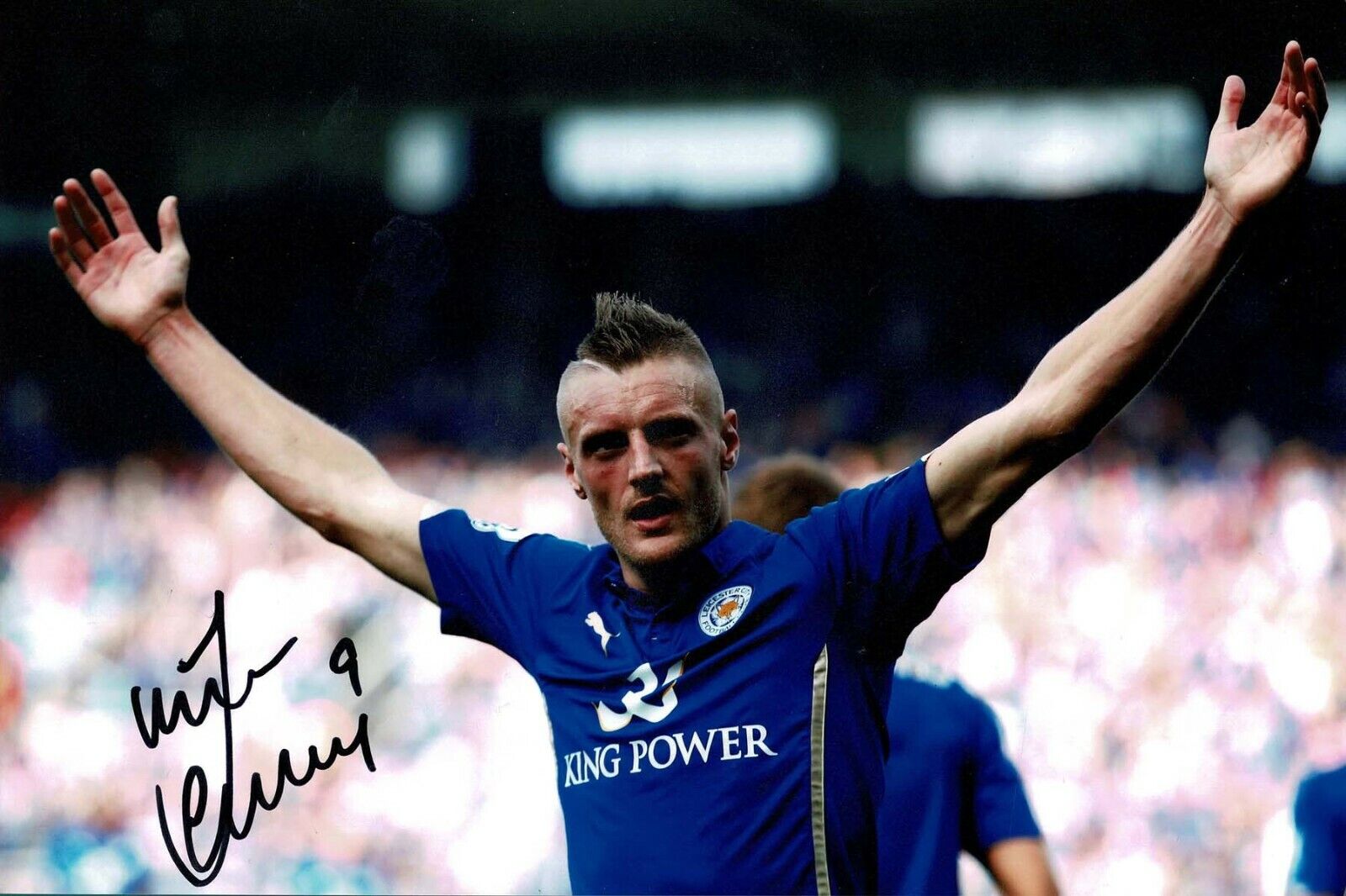 Jamie VARDY 12x8 Signed Autograph Photo Poster painting 5 AFTAL COA Leicester City ENGLAND