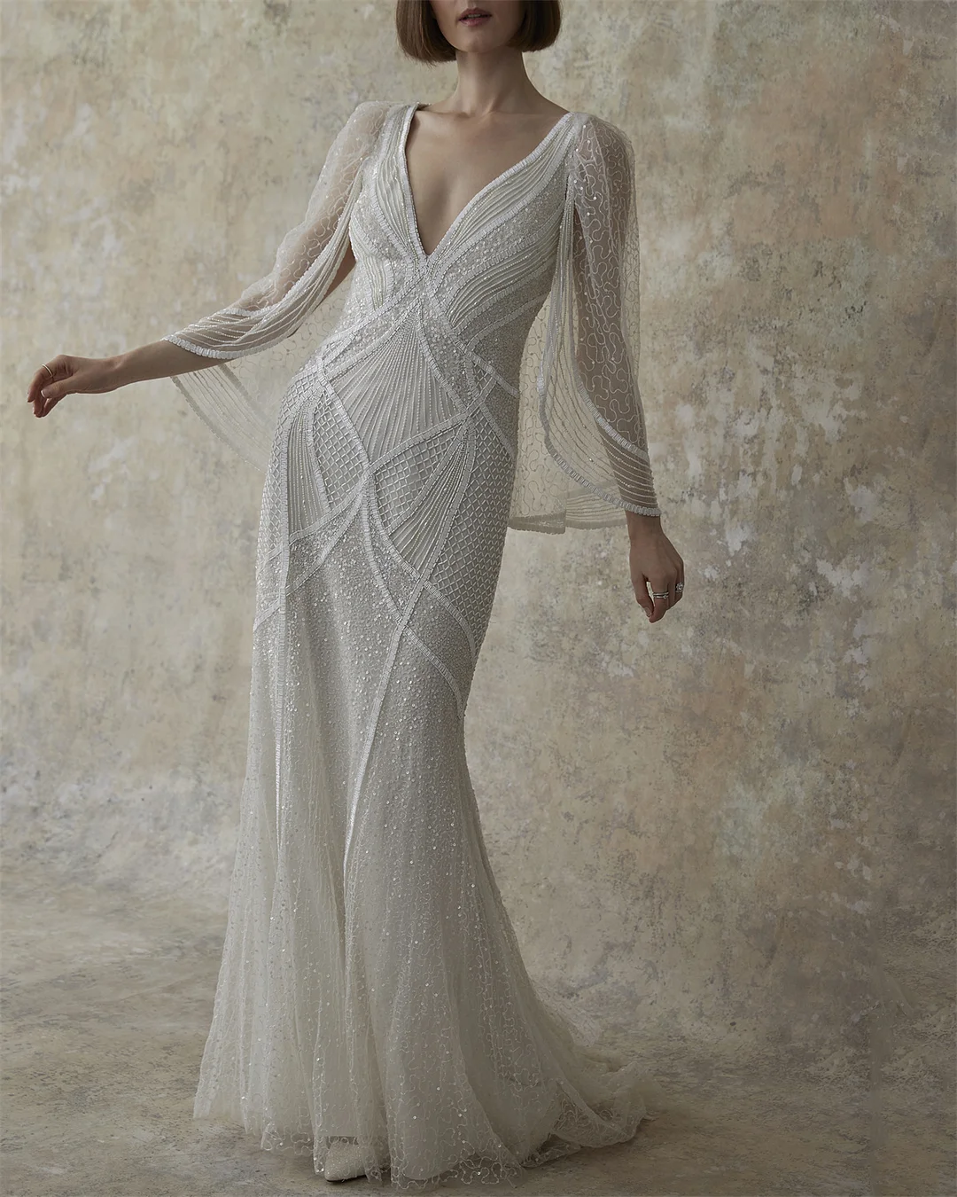 Women's V-neck Sequin Embroidered Dress