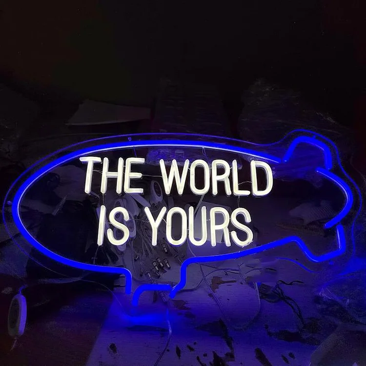 The World is yours Neon Sign The World is Yours Blimp Room For Bedroom Teenagers Children’s Room Decor Kids Gifts Neon Lights