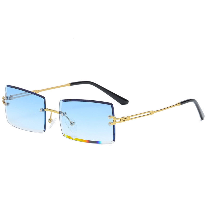 Sweet Color Block Ac Square Pearl Frameless Women’s Sunglasses