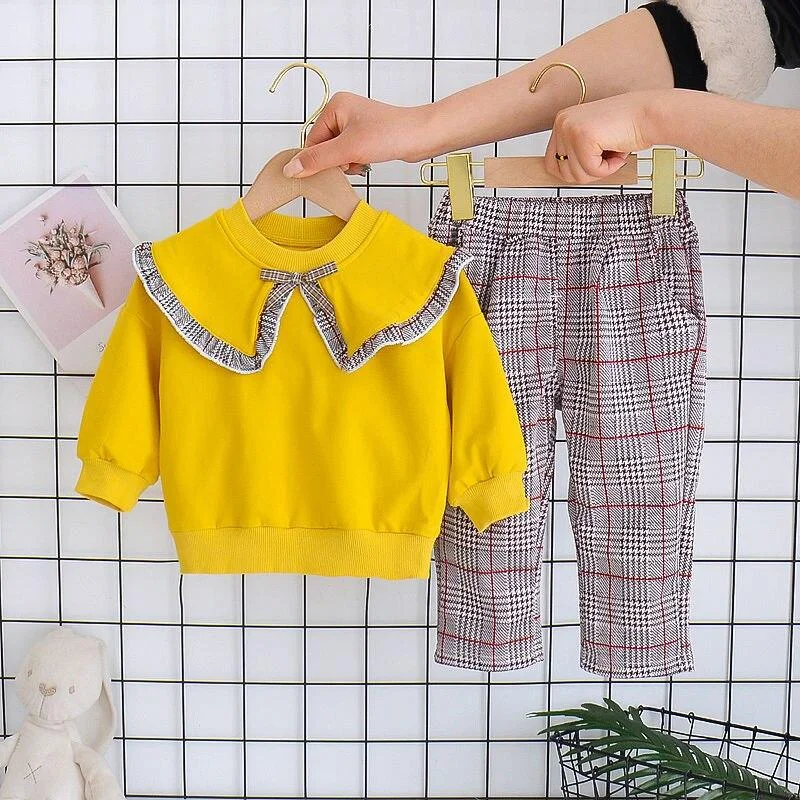 2PCS/Set Kids Clothes Girls Baby Long Sleeve Top+Long Pants Outfits Baby Girl Spring Autumn Clothes Two Pieces Sets