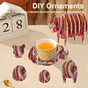 Rhino 5d DIY-Tiermuster-Diamantmaler-Untersetzer mit Halter f&uuml;r zu Hause