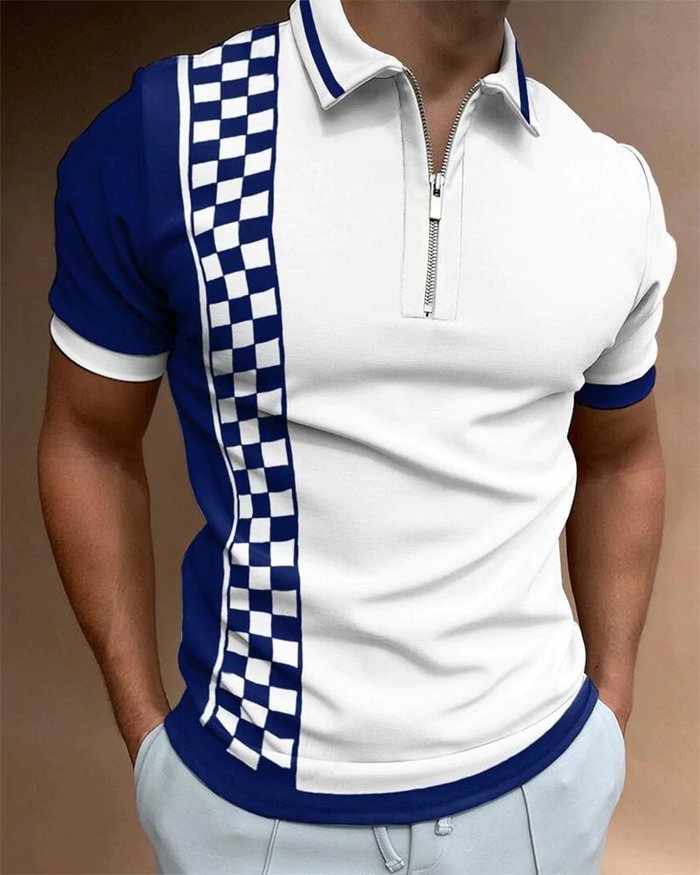 Men's casual printed polo shirt