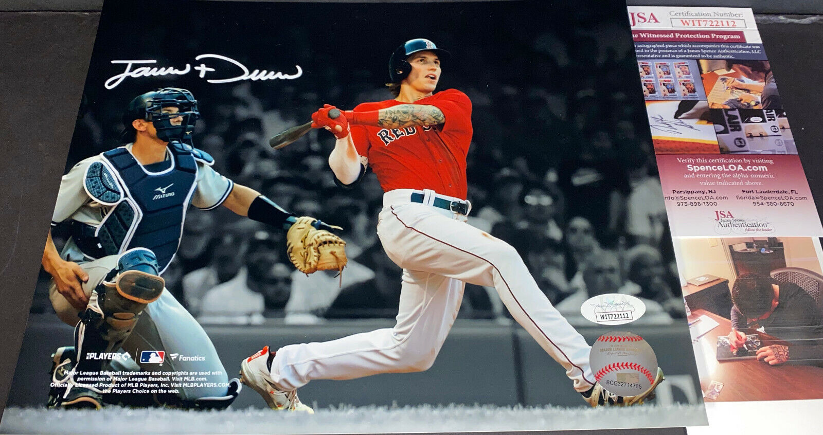 Jarren Duran Boston Red Sox Auto Signed 8x10 Photo Poster painting JSA WITNESS COA .