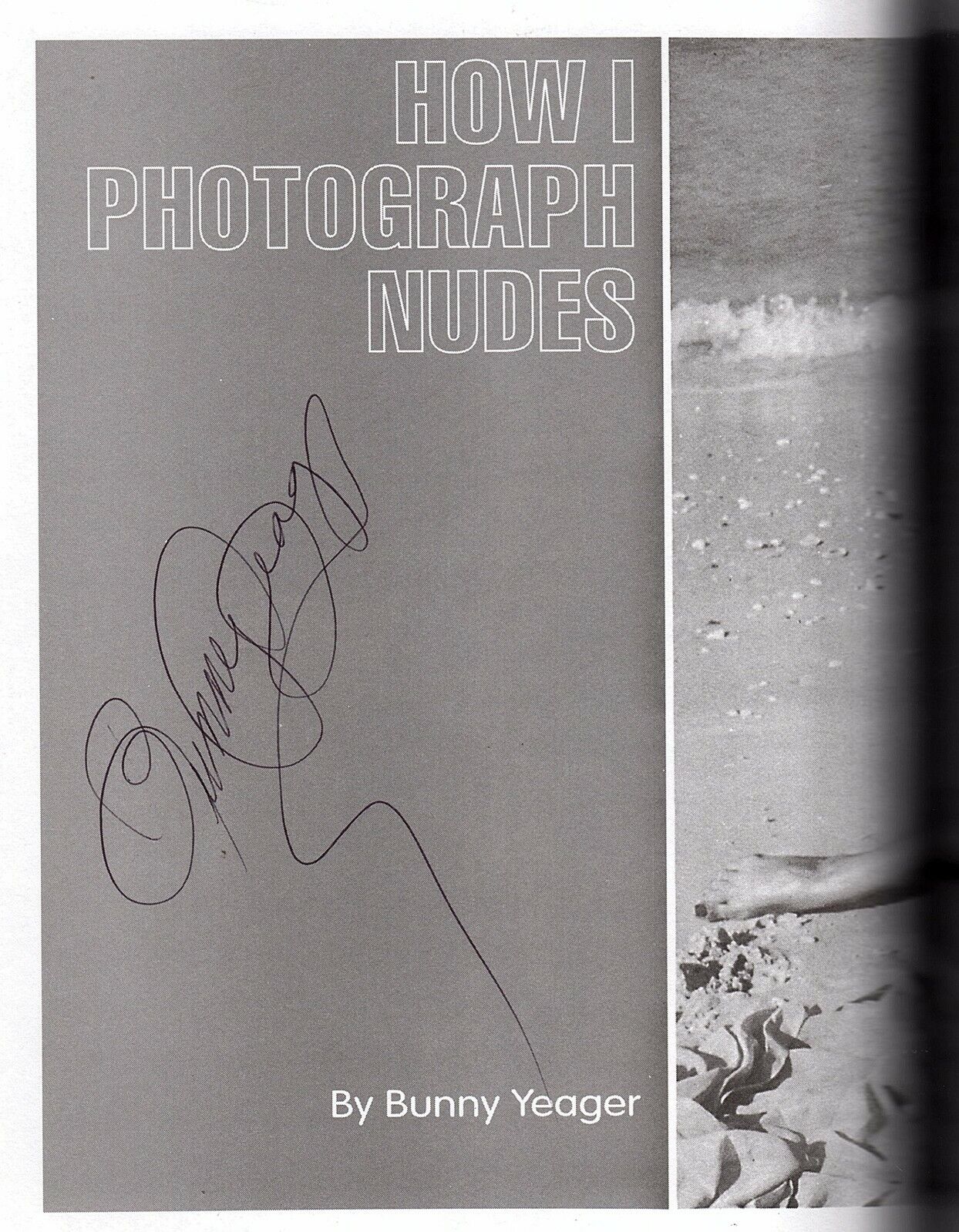 BUNNY YEAGER Signed Autograph Book HOW I Photo Poster paintingGRAPH NUDES