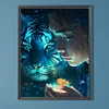 Beauty And Tiger - Round Drill Diamond Painting - 45*60CM (Big Size Partial AB Drill)