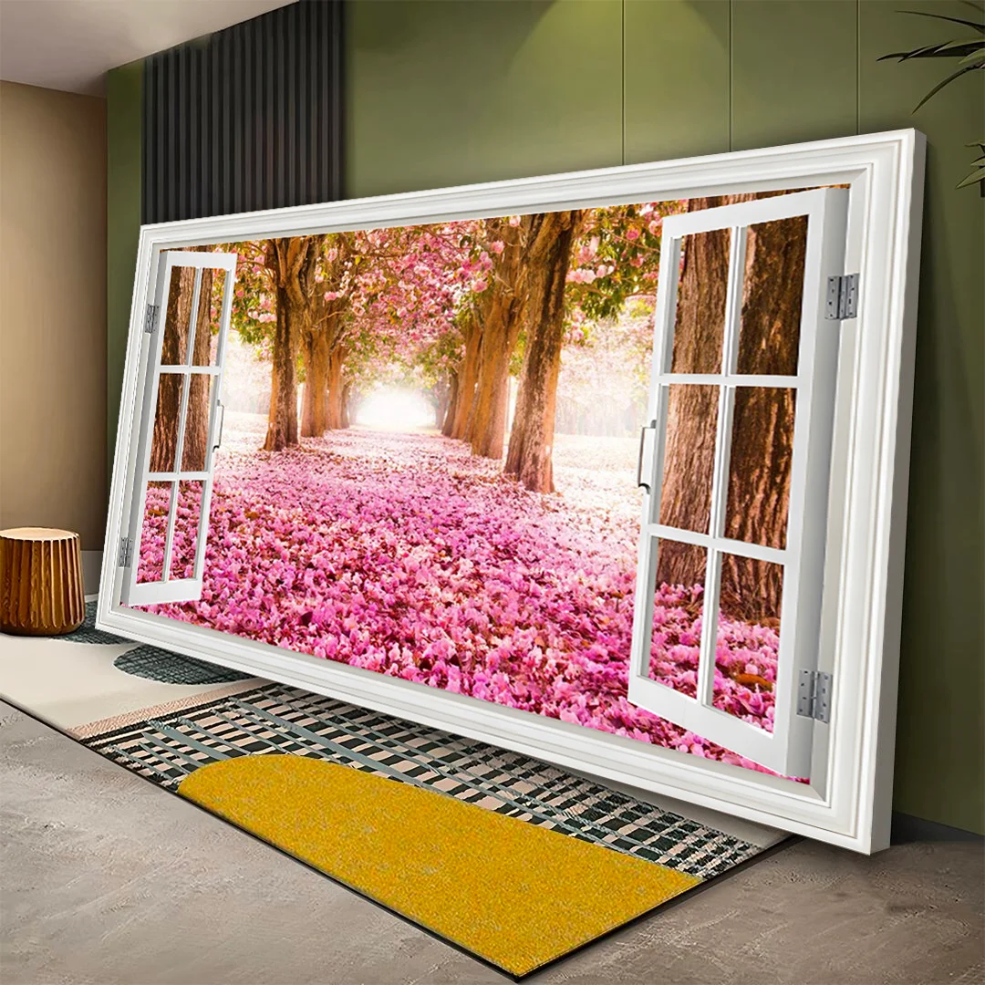 Cherry Blossoms Outside The Window Canvas Wall Art