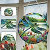 (US Only)Dragonfly Flower 2D Flat DIY Special Shape Diamond Art Sun Catcher Pendant
