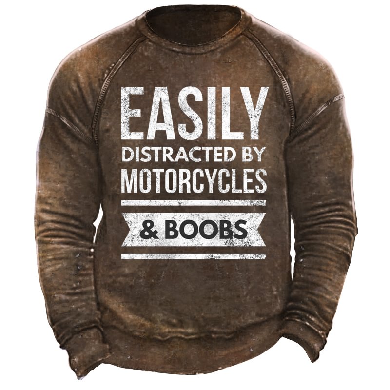 Motorcycles Funny Rally Biker Shirt Motocross & Road Men's Retro Sweatshirt-Compassnice®