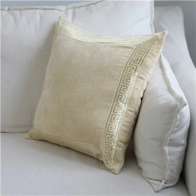 Soft Velvet Grey Cushion Cover Home Decor Blue Embroidered Pillow Case Sofa Decorative Pillows 45*45/60*60cm Throw Pillow Cover