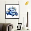 Diamond Painting -DIY Round Dril Blue Flower Truck(40x40cm)