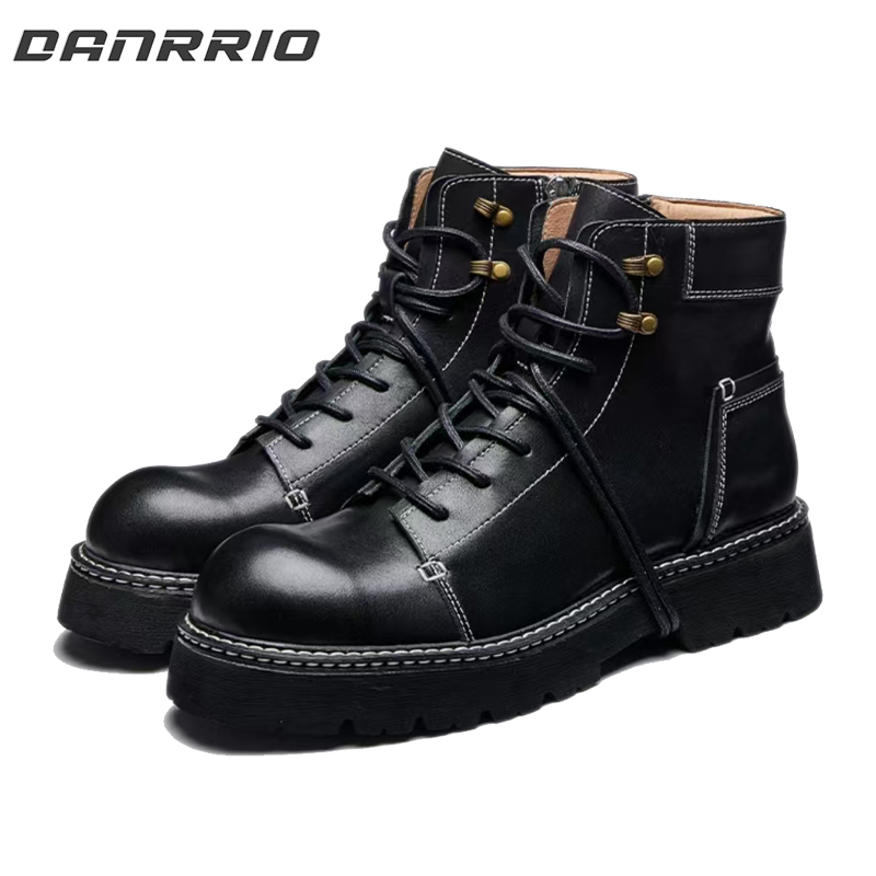 DANRRIO Handmade Retro Thick-soled Med-top Cowhide Martin Boots DANRRIO.COM DANRRIO