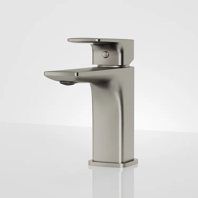 EVERSTEIN Minimalist Single Handle Bathroom Basin Faucet 6.5" Height in Brushed Nickel