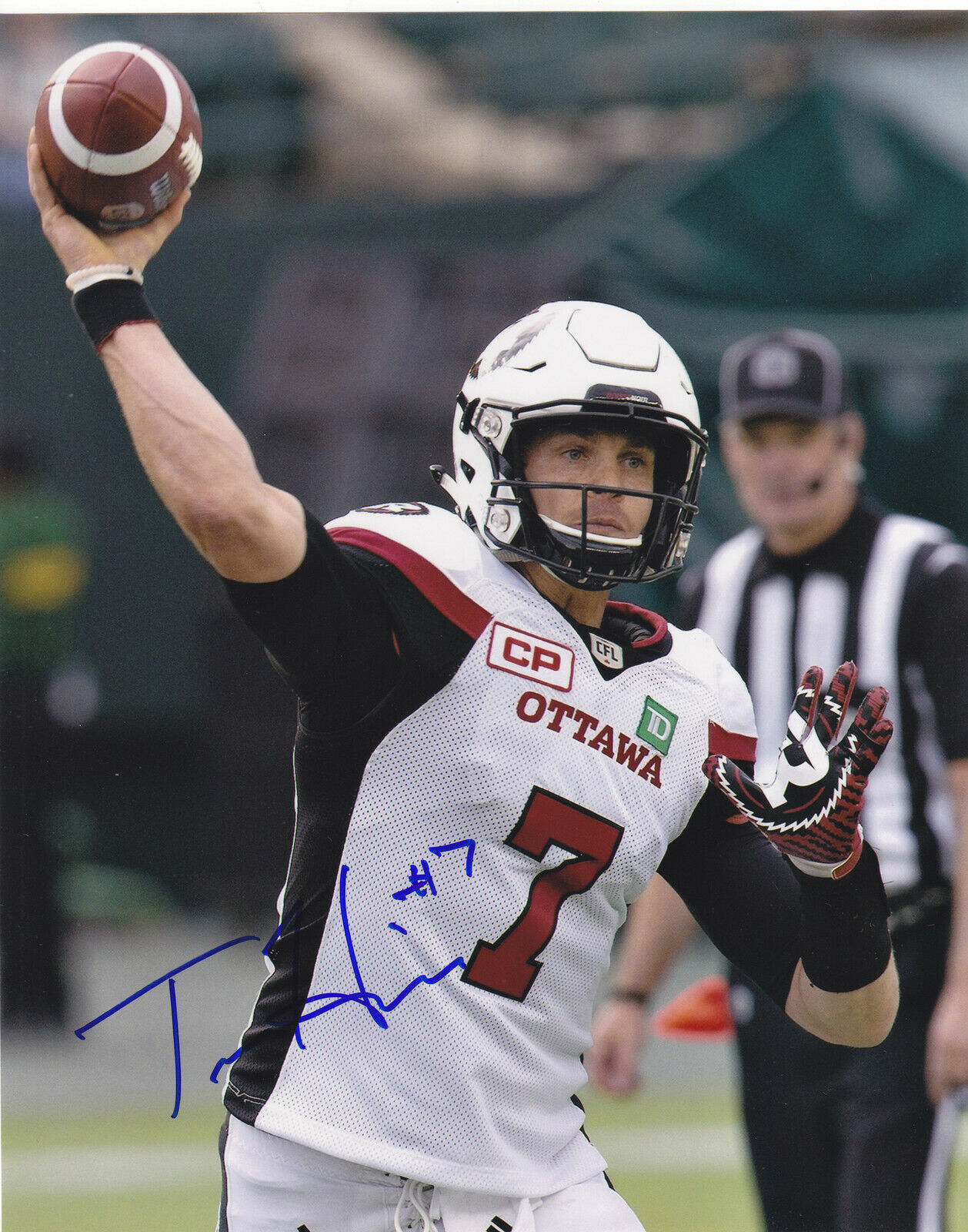 TREVOR HARRIS SIGNED AUTOGRAPH OTTAWA REDBLACKS CFL 8X10 Photo Poster painting PROOF #2