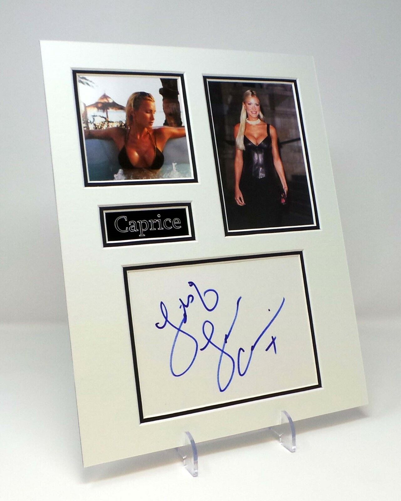 CAPRICE Signed Mounted Photo Poster painting Display AFTAL COA Glamour Model