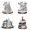 Mid-year Promotion 4Pcs/set Diamond Painting-DIY Full Round Drill Christmas Snowman(30*30cm)