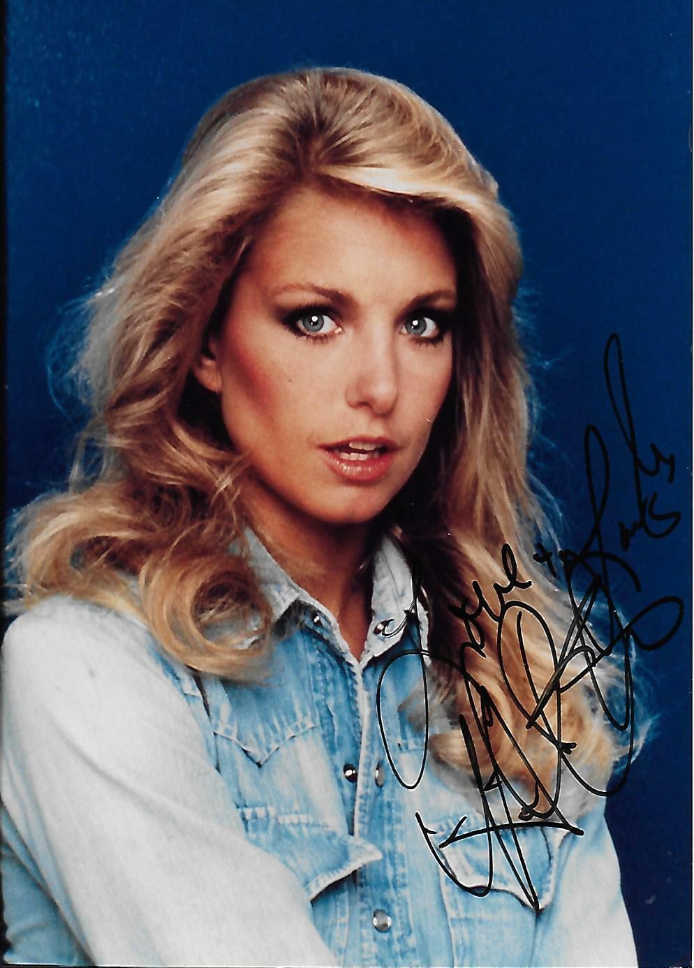 Heather Thomas Original Autographed Photo Poster painting 5x7