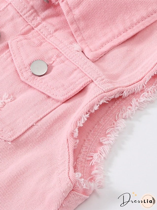 Women's Vest Denim Vest Outdoor Street Daily Spring Summer Regular Coat Regular Fit Breathable Streetwear Casual Jacket Sleeveless Solid Color Pocket White Black Purple