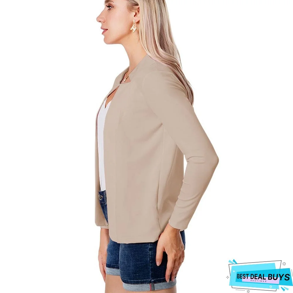 Solid Color Slim Suit All-Around Suit Jacket