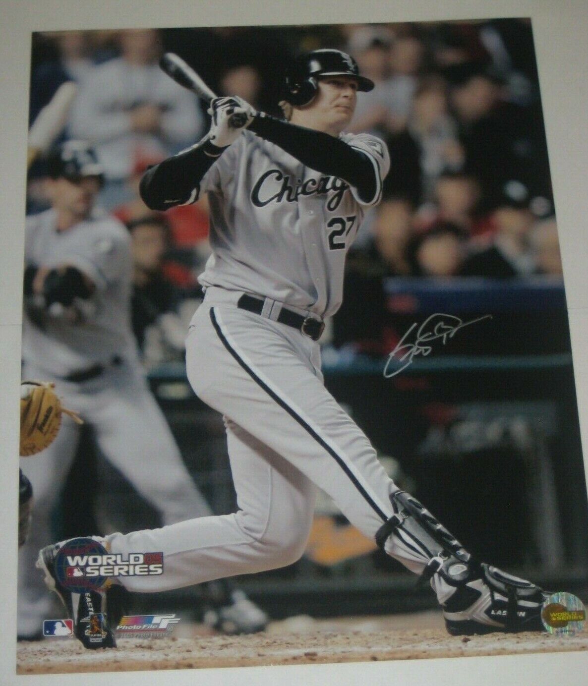 GEOFF BLUM Signed Chicago WHITE SOX 2005 WORLD SERIES 16x20 Photo Poster painting w/ COA