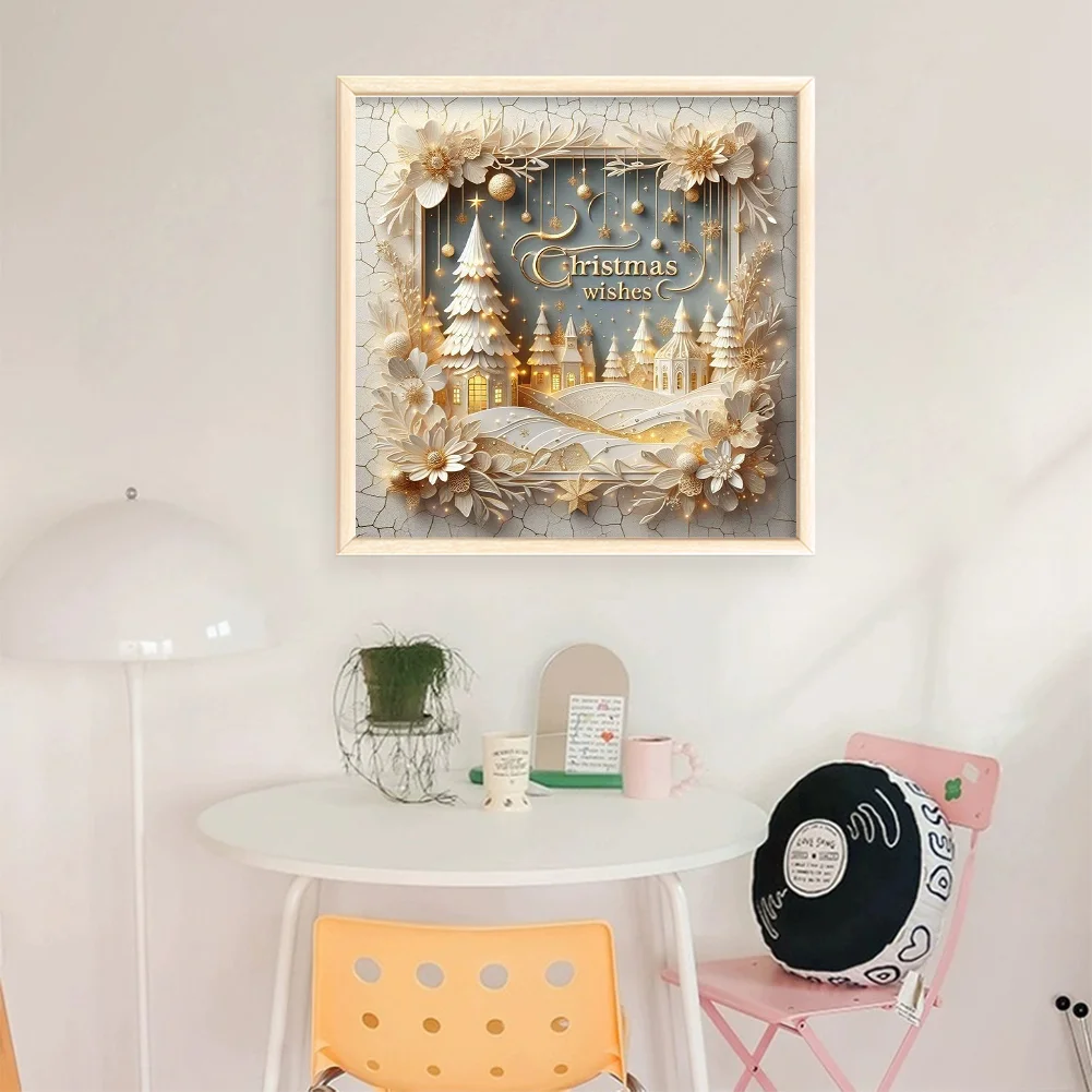 11CT Full Stamped Cross Stitch Kit - Christmas Scenery (40*40cm)