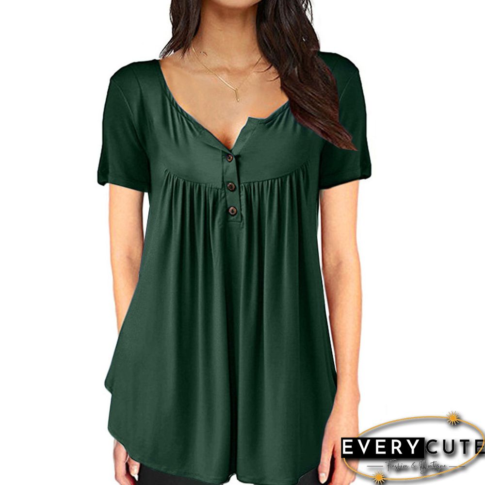 Women Summer V-Neck Short Sleeve T Shirts Loose Sexy Camiseta Feminina T Shirts Female Long Style Tops