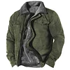 Men's Retro Lining Plus Fleece Zipper Tactical Shirt Jacket by Inlyline