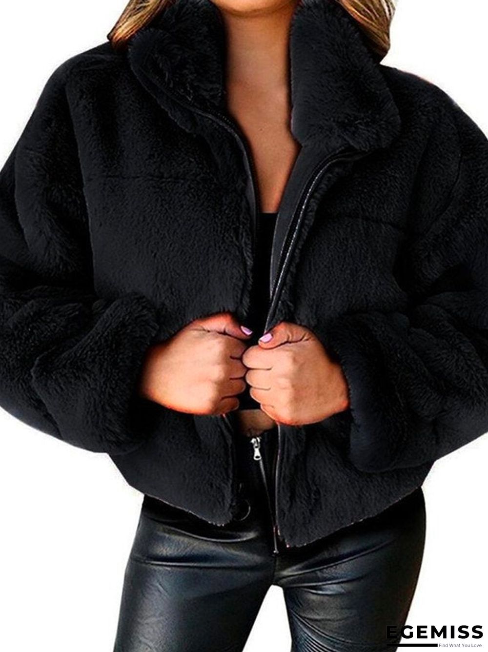 Zipper Cardigan Plush Warm Jacket | EGEMISS