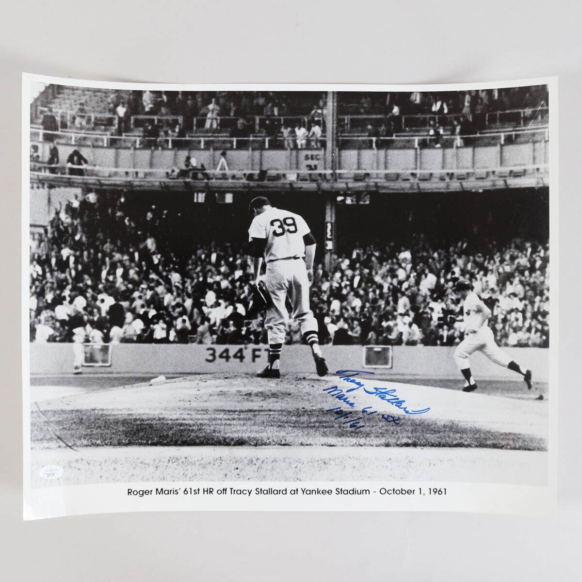 Tracy Stallard Signed Photo Poster painting 16×20 Roger Maris 61st HR – COA JSA