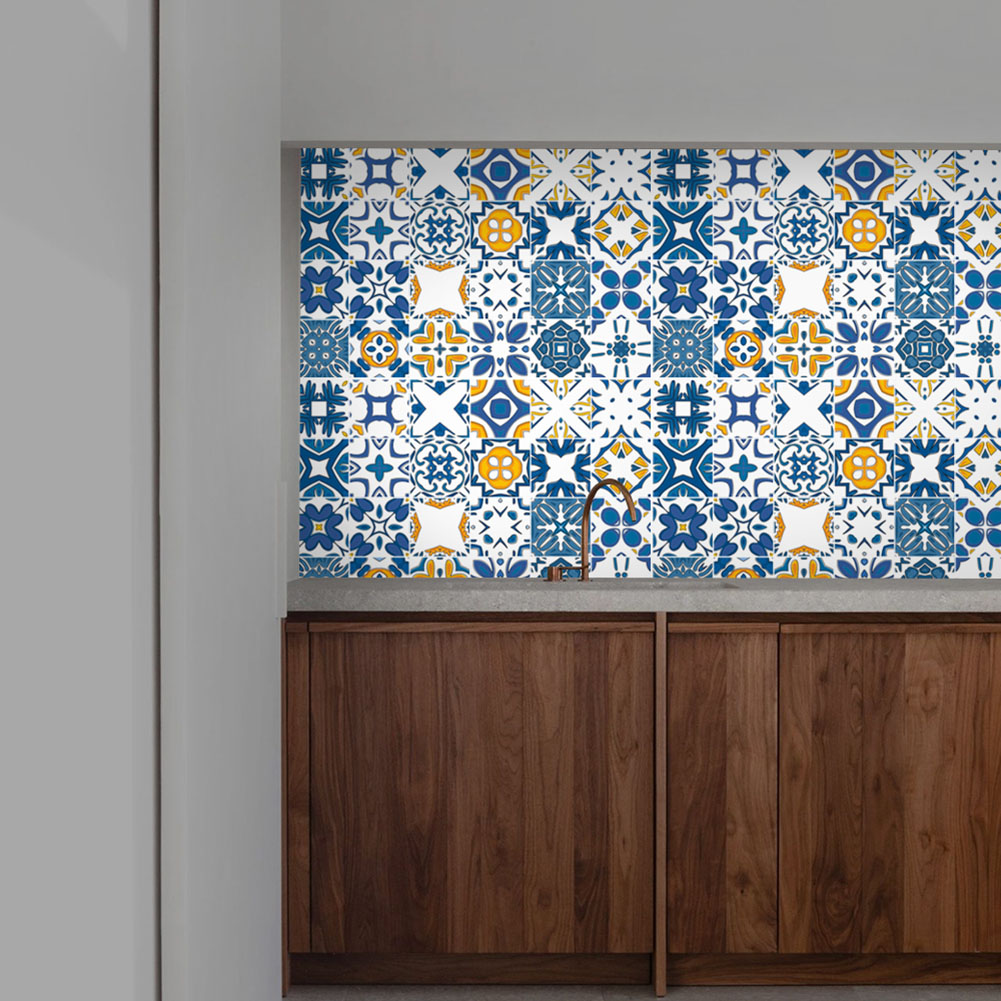

20/24pcs Retro Floor Tiles Wall Stickers Self-adhesive Waterproof PVC Decal, 15x15cm, 501 Original