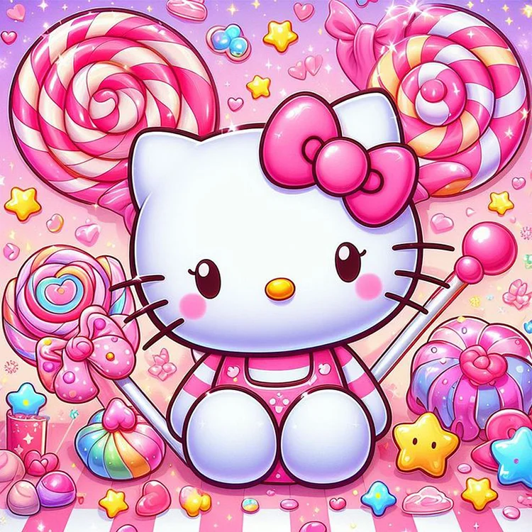 Hello Kitty - Full Round - Diamond Painting(40*40cm)