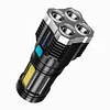 IPX4 Waterproof Torch Light with 4 Modes with COB Work Light for Hiking Camping