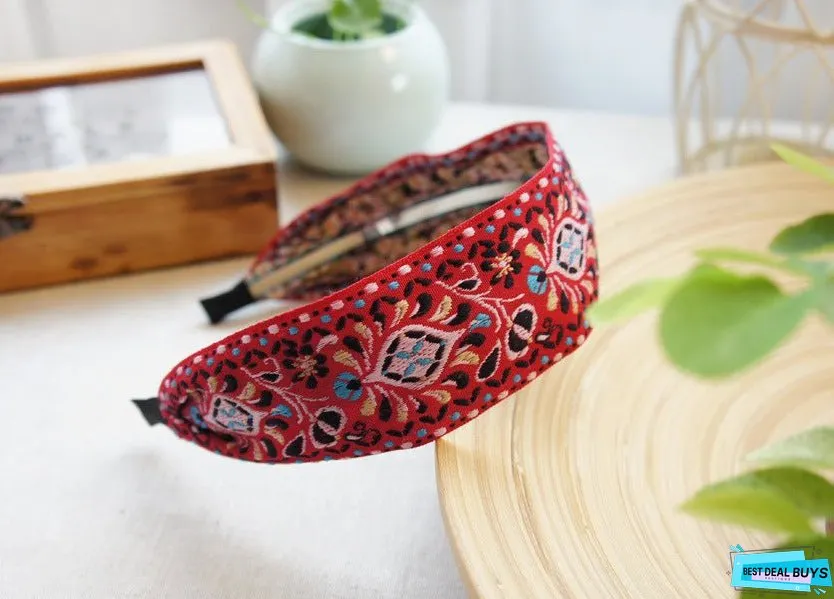 National Embroidery Fabric Hairband Headband