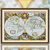 (Big Size) World Map - 11CT Stamped Cross Stitch 90*66cm/35.43*25.98in(Brand)