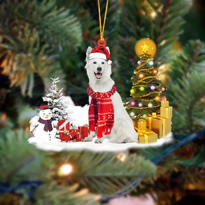 VigorDaily White German Shepherd Christmas Ornament SM147