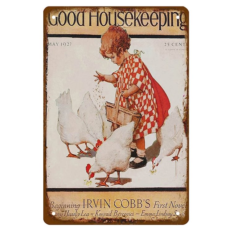 Chicken - Goodhousekeeping Vintage Tin Signs/Wooden Signs - 7.9x11.8in & 11.8x15.7in