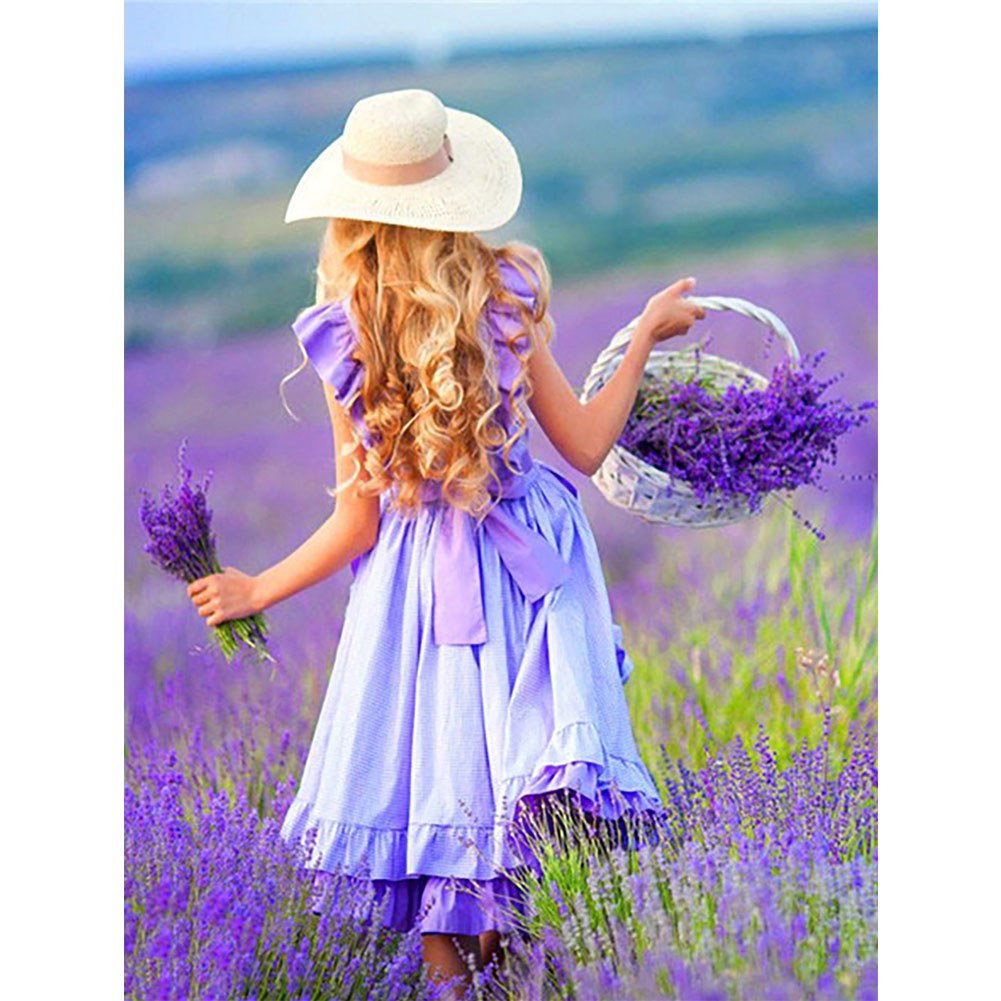 

(Multi-Size) Flower Girl - Round/Square Drill Diamond Painting, Round diamond 40*50cm, 501 Original