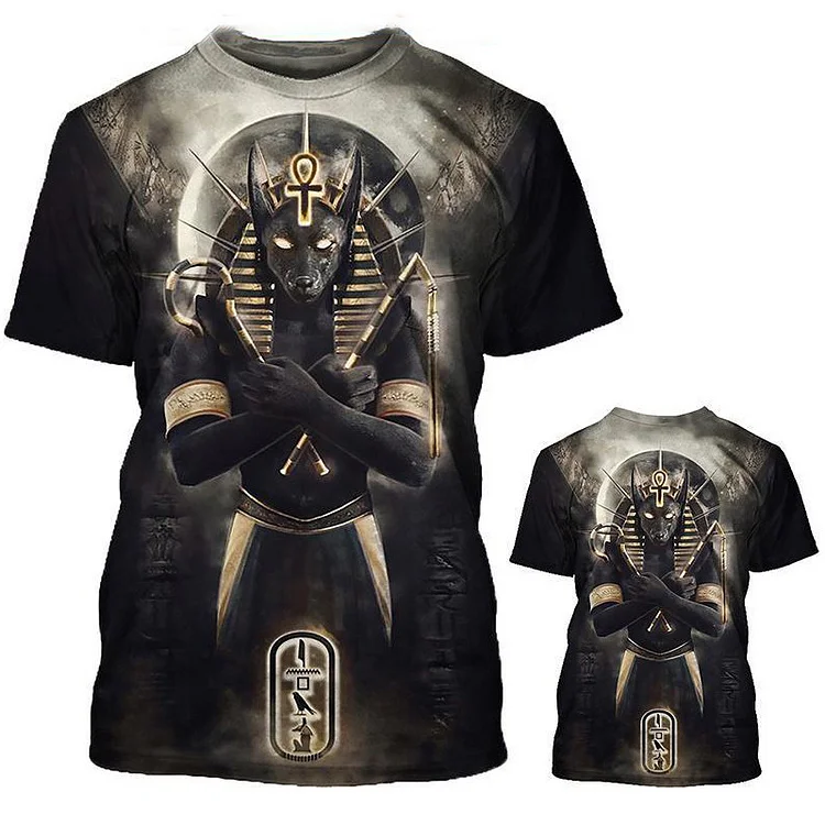 Ancient Egyptian Pharaoh 3D Pattern Printing T-Shirt at Hiphopee