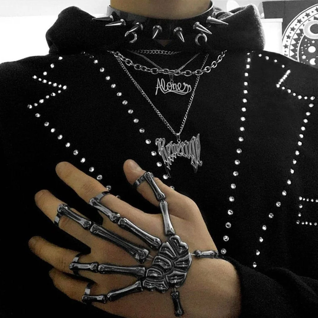 Gothic Harajuku Bone This Way Skeleton Bracelet
