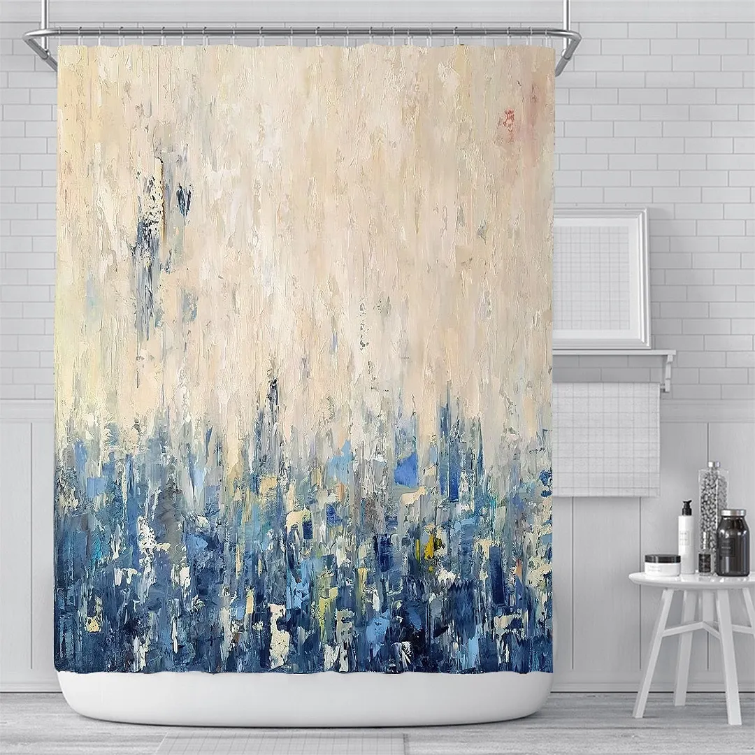 3D Nordic Style Art Painting Bath curtain Waterproof Shower Curtains Geometric Bath Screen Printed Curtain for Bathroom Navidad