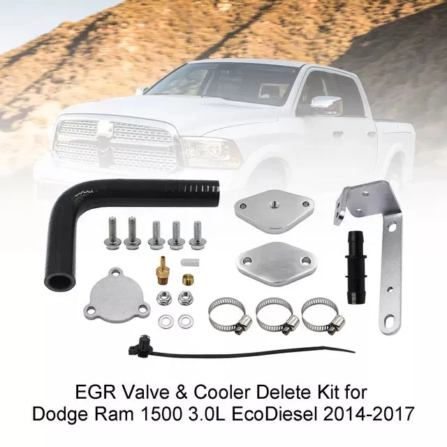 Garlaven 1500 3.0L EcoDiesel 2014-2017 EGR Valve & Cooler Delete Kit for Dodge Ram