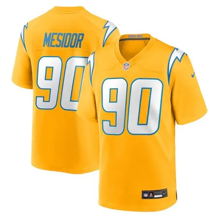 Men's Los Angeles Chargers #90 Akheem Mesidor Gold 2026 NFL Draft Game Jersey