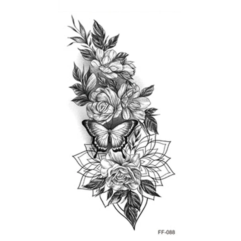 Large Body Art Arm Sleeves Snake Flower Temporary Tattoo Sticker Fast Rock Tattoo Women Waist Bracelet Fake Flash Tatoos Totem