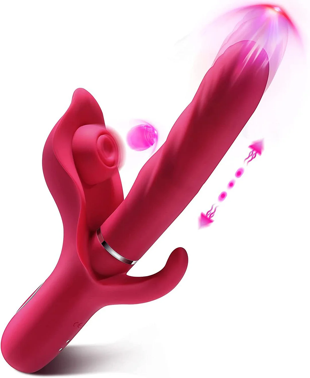3-in-1 Tapping Thrusting G-spot Vibrator - Rose Toy