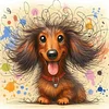 Colored Pencil Dachshund - 11CT Stamped Cross Stitch - 45*45cm - Dog