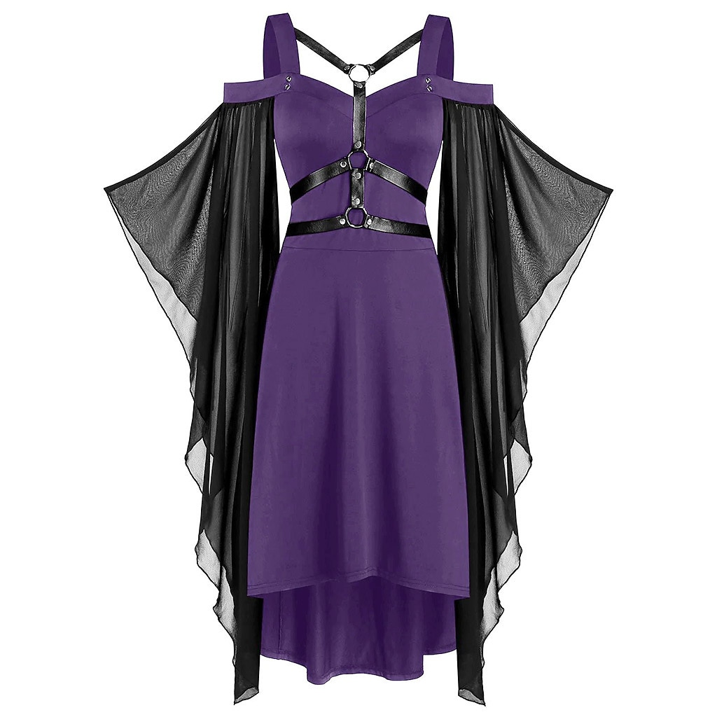 Punk & Gothic Victorian Medieval Rockabilly Cocktail Dress Dress Masquerade Goth Girl Plus Size Women's Adults' Cosplay Costume Halloween Halloween Prom Festival Dress Summer Spring Fall 2023 - US $29.99 –P2