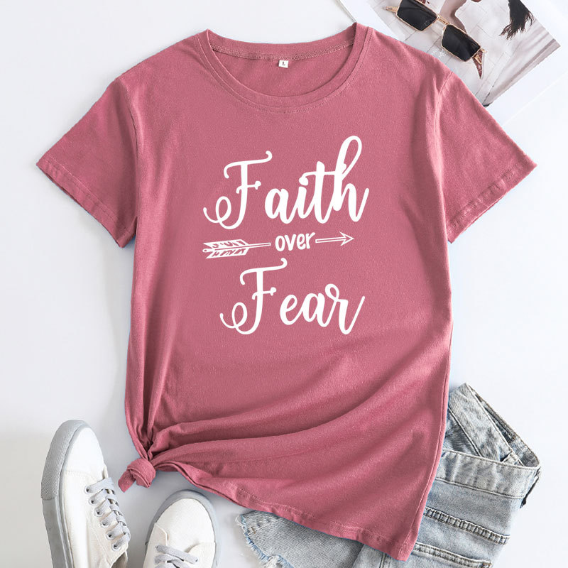Faith Over Fear Women's Cotton T-Shirt | ARKGET