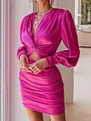 Hollow Bodycon Long Sleeves Mini Dress