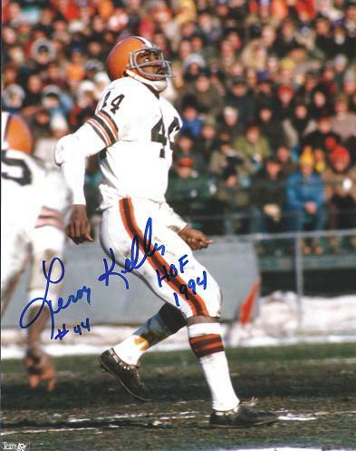 Leroy Kelly Signed Autographed Cleveland Browns 8x10 inch Photo Poster painting with HOF + COA